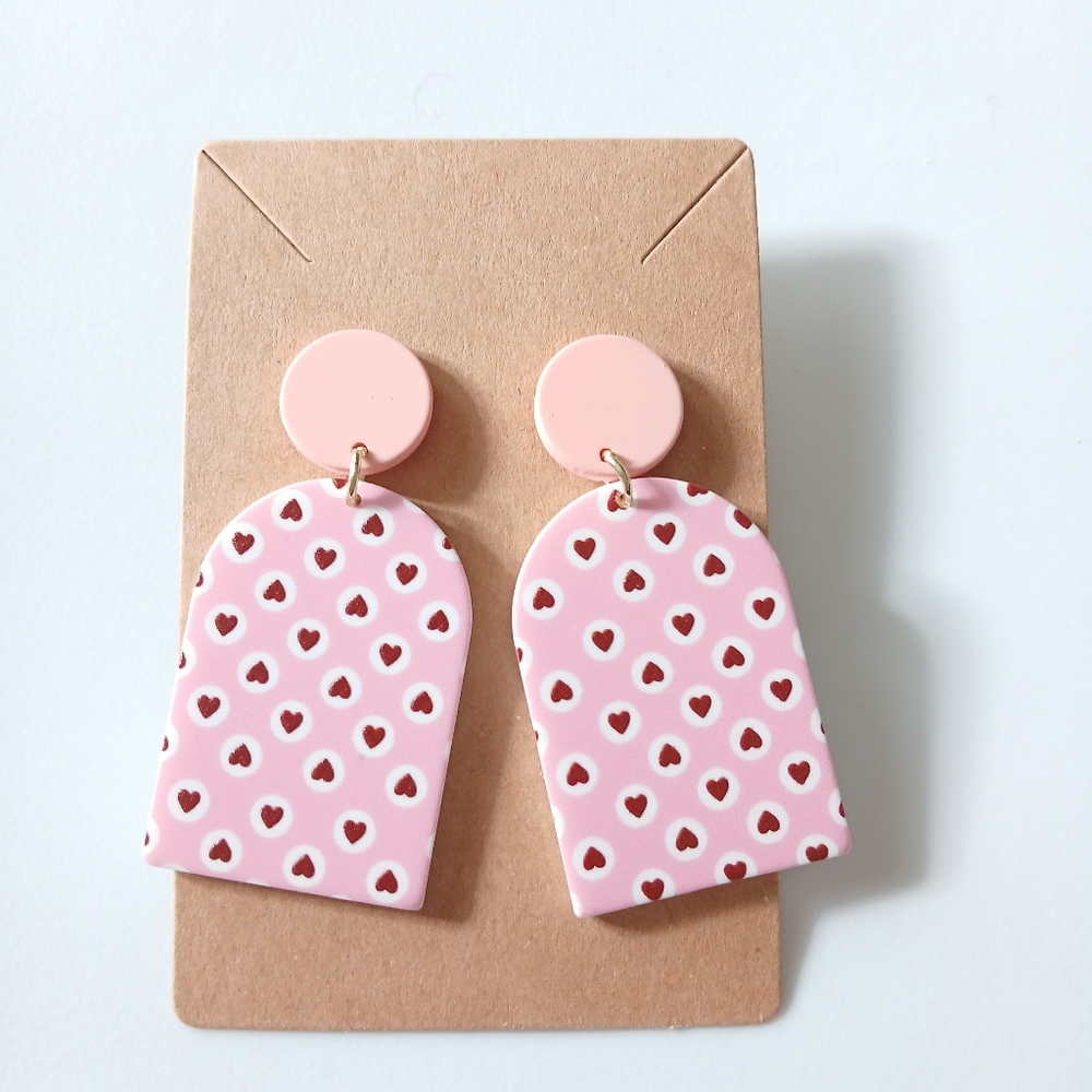 Fashion Jewelry Pink Heart Earrings